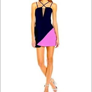 BCBG LINZEE Cut out dress navy and purple